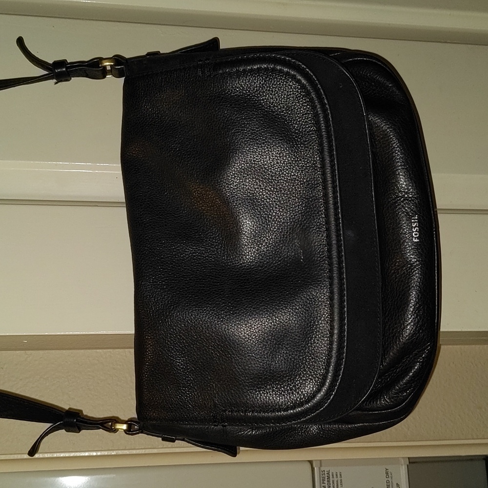 Fossil Black Crossbody Leather Purse